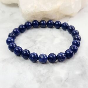 Lapis Lazuli Blue Beaded Bracelet Jewelry Men Women Gift Handmade Artisan